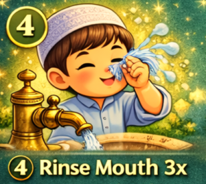 How to Perform Wudu 4 rinse-the-mouth