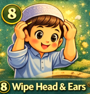 How to Perform Wudu 8 Wipe the Head (Masah)